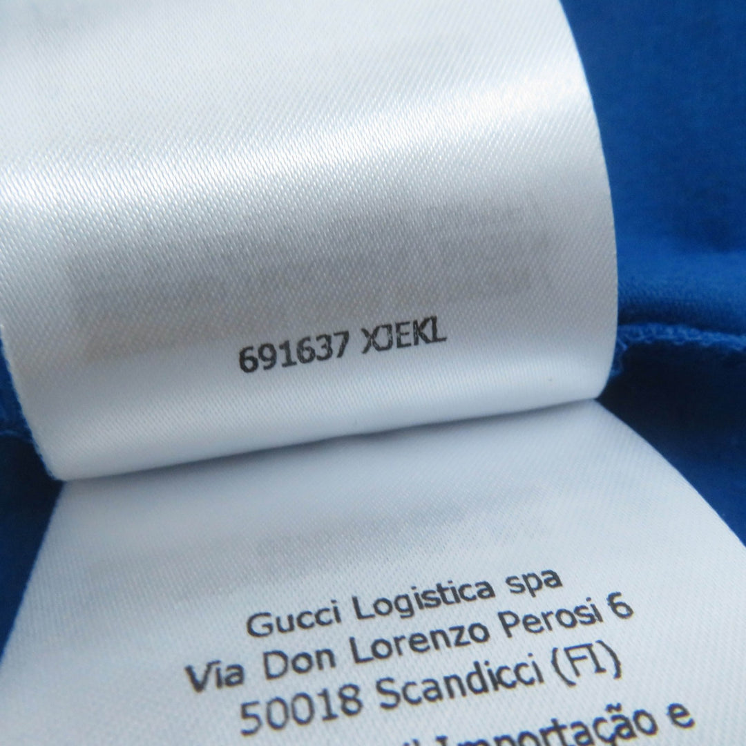 Pristine GUCCI×adidas Short sleeve T-shirt Trefoil print blue cotton Women S