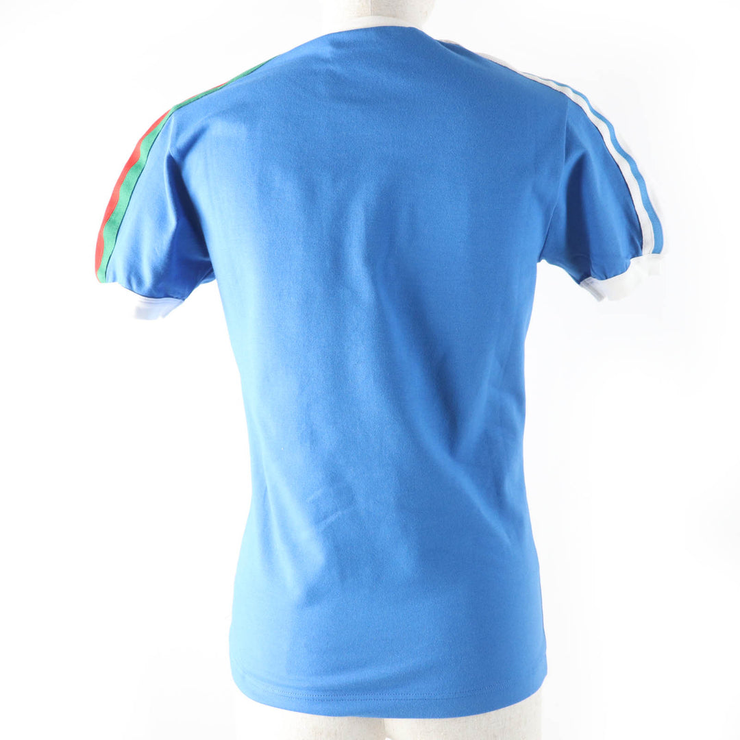 Pristine GUCCI×adidas Short sleeve T-shirt Trefoil print blue cotton Women S