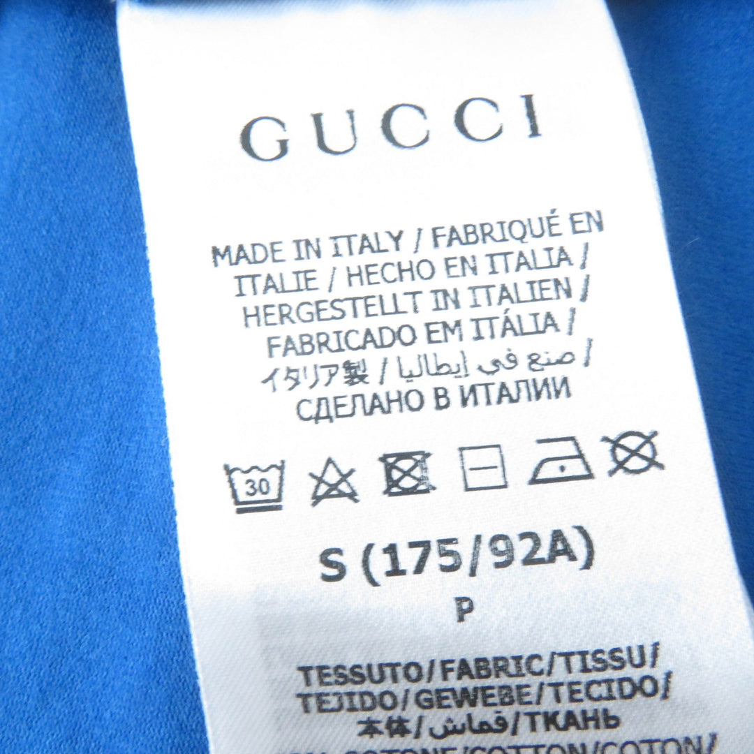 Pristine GUCCI×adidas Short sleeve T-shirt Trefoil print blue cotton Women S
