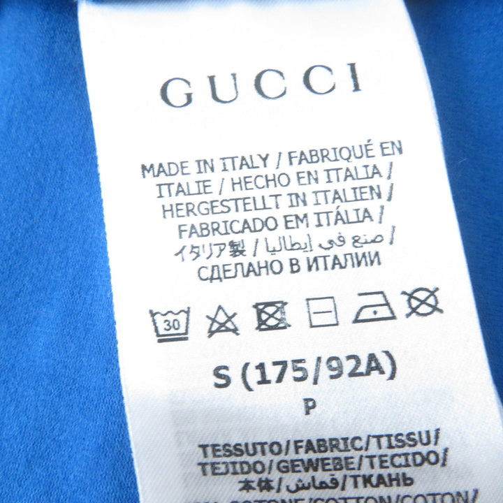 Pristine GUCCI×adidas Short sleeve T-shirt Trefoil print blue cotton Women S