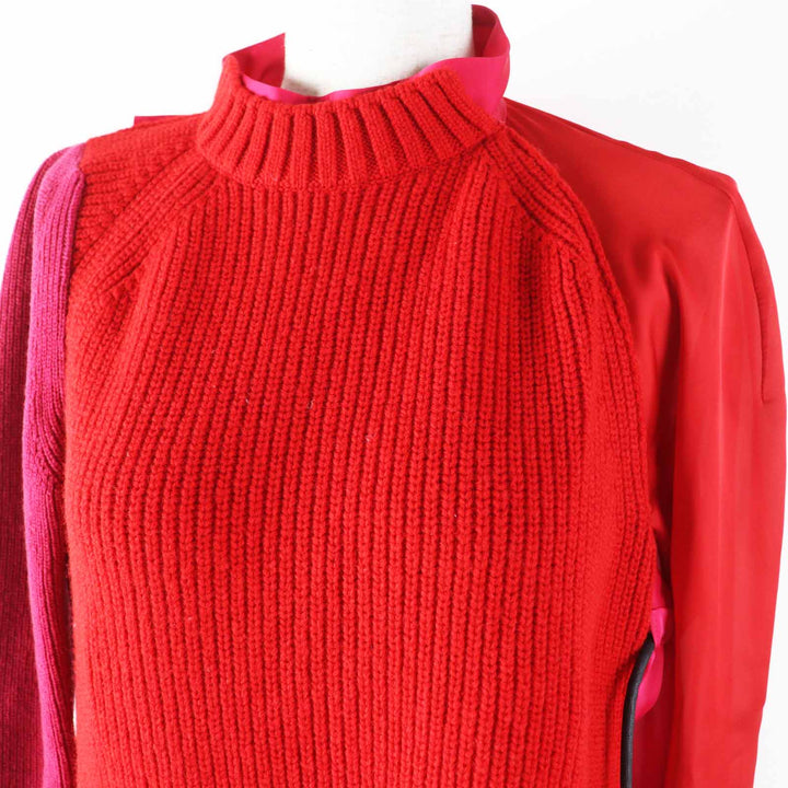 Great Sacai knit Long sleeve knit docking drawstring blouse