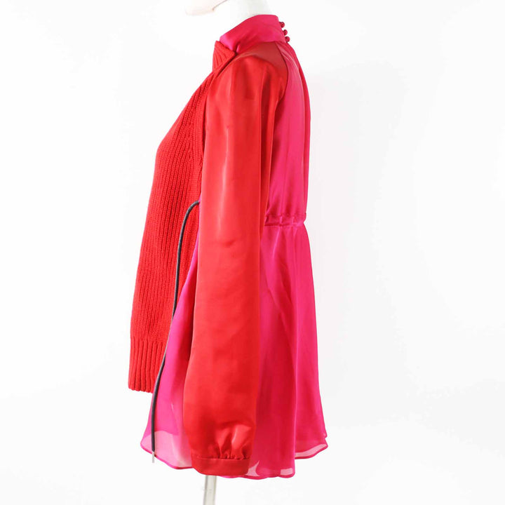 Great Sacai knit Long sleeve knit docking drawstring blouse