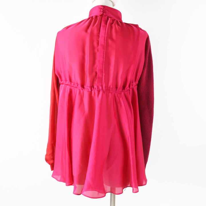 Great Sacai knit Long sleeve knit docking drawstring blouse
