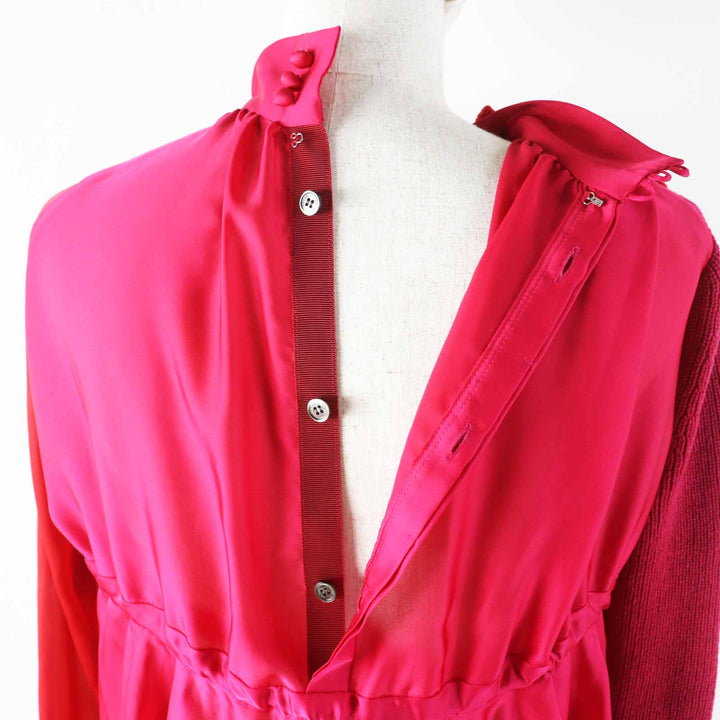 Great Sacai knit Long sleeve knit docking drawstring blouse