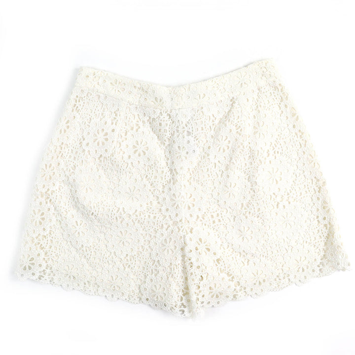 Excellent DOLCE&GABBANA Shorts Cutwork lace Ivory cotton Women 38
