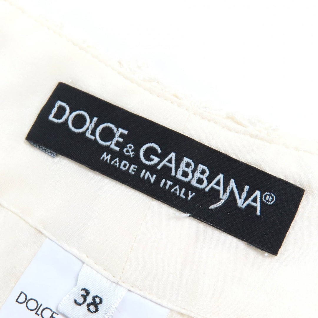Excellent DOLCE&GABBANA Shorts Cutwork lace Ivory cotton Women 38