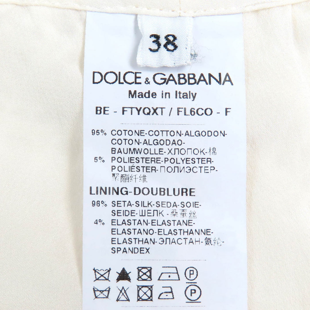 Excellent DOLCE&GABBANA Shorts Cutwork lace Ivory cotton Women 38