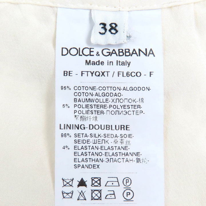Excellent DOLCE&GABBANA Shorts Cutwork lace Ivory cotton Women 38