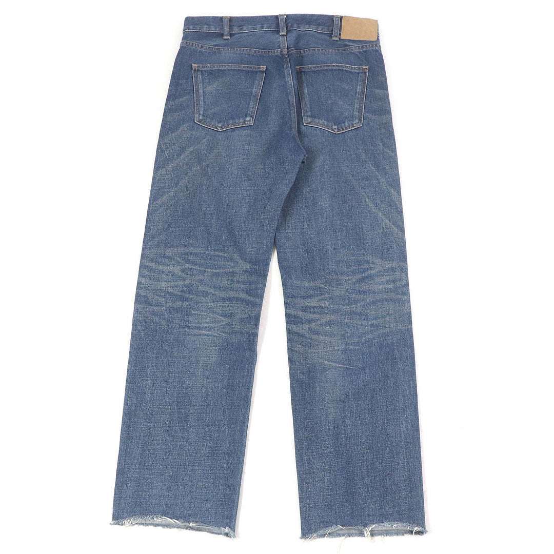 Great CELINE Denim pants Button fly cut off Indigo blue cotton mens 28
