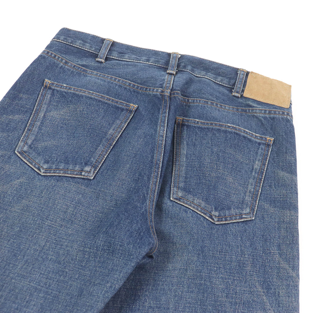Great CELINE Denim pants Button fly cut off Indigo blue cotton mens 28
