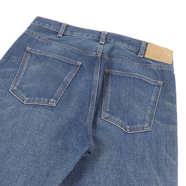 Great CELINE Denim pants Button fly cut off Indigo blue cotton mens 28
