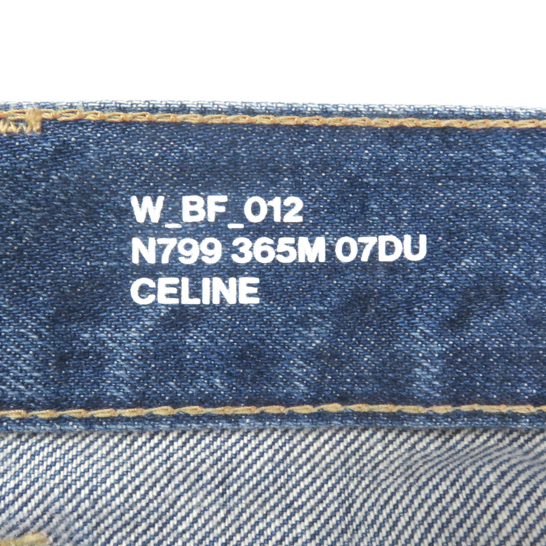 Great CELINE Denim pants Button fly cut off Indigo blue cotton mens 28