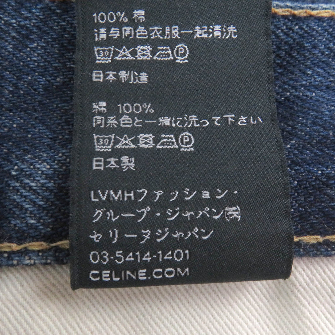 Great CELINE Denim pants Button fly cut off Indigo blue cotton mens 28
