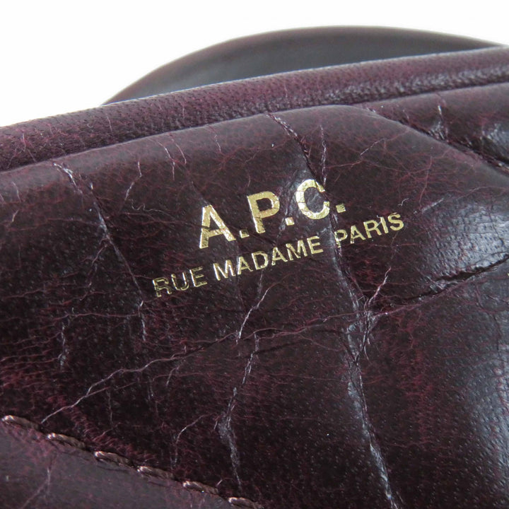 Excellent A.P.C. Shoulder Bag quilting Bordeaux series leather Women