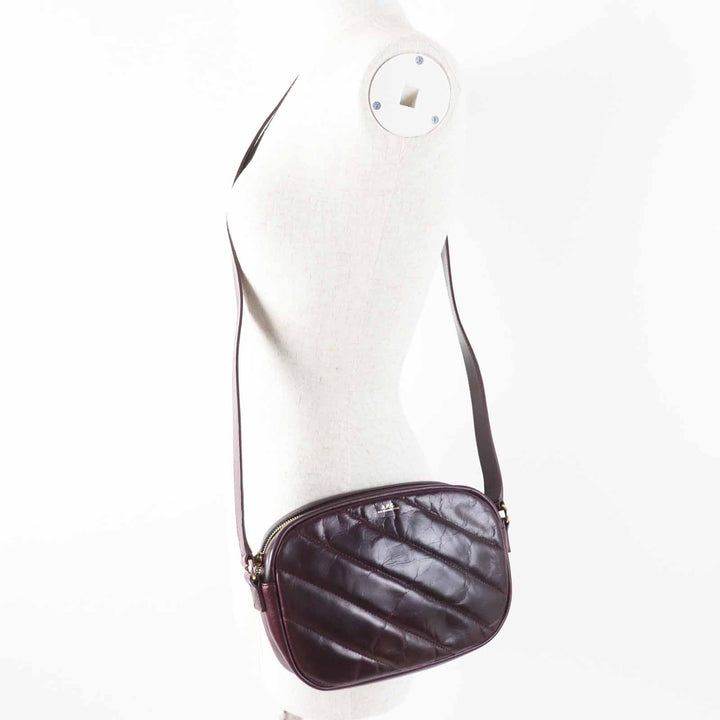 Excellent A.P.C. Shoulder Bag quilting Bordeaux series leather Women