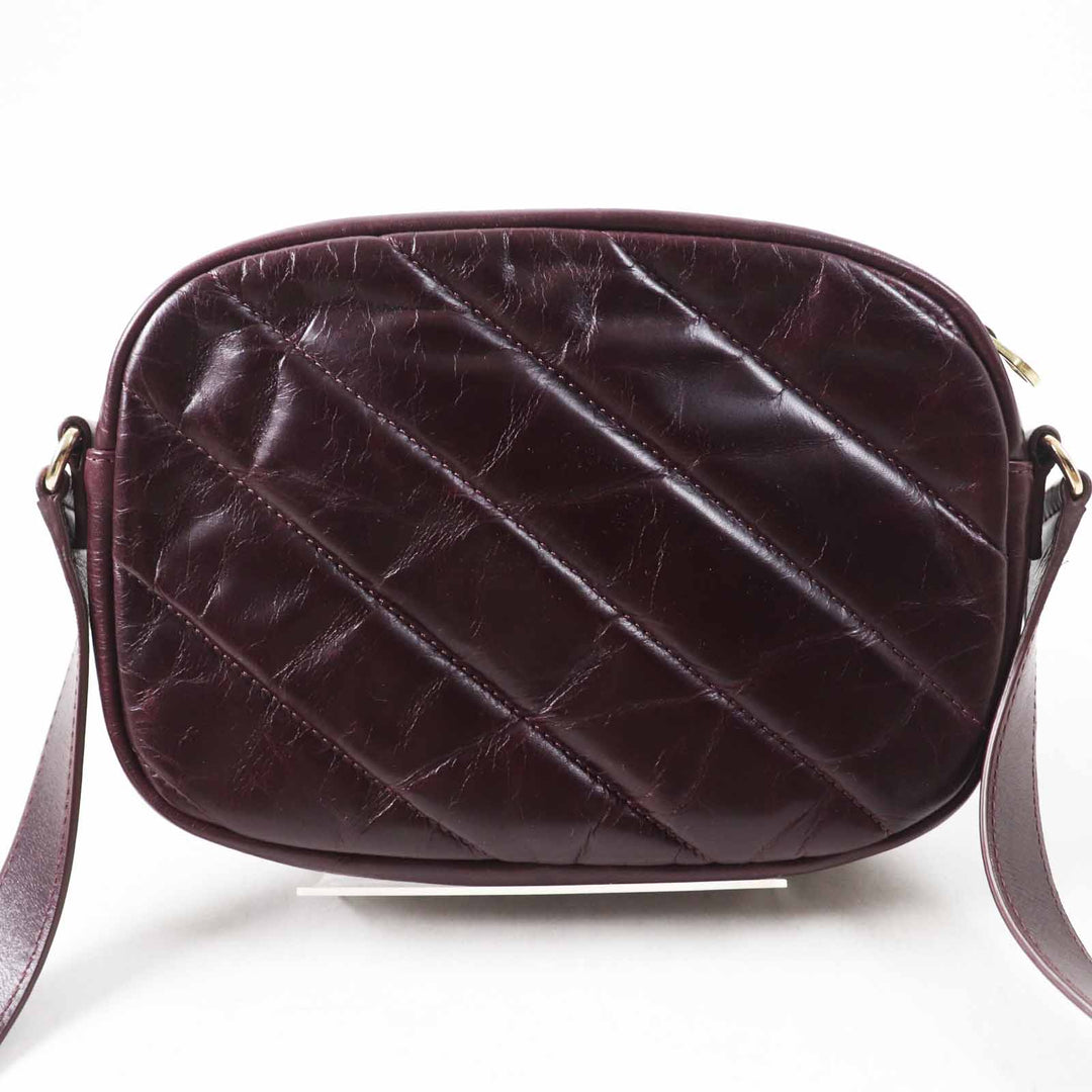 Excellent A.P.C. Shoulder Bag quilting Bordeaux series leather Women