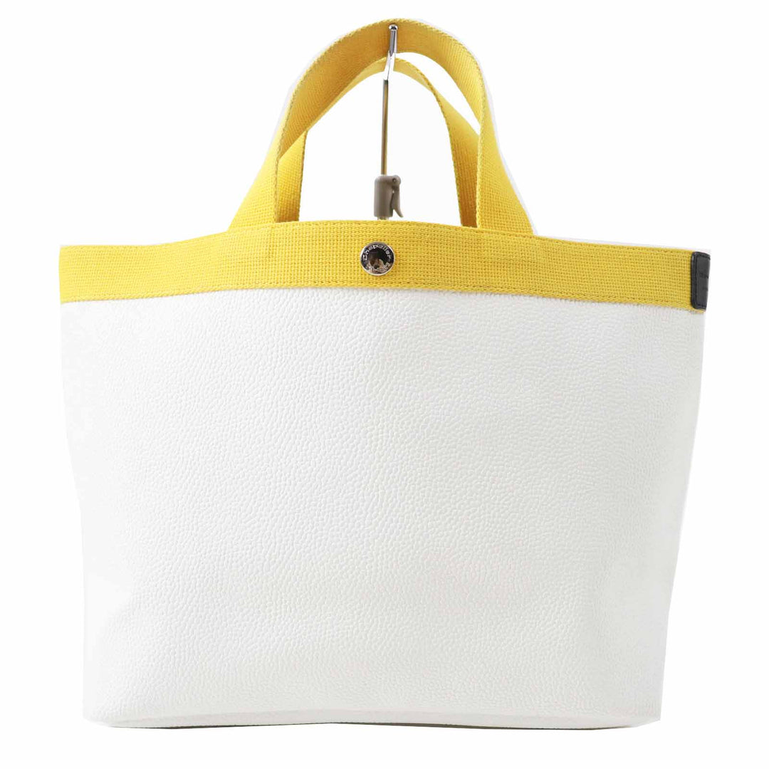 Very Good Herve Chapelier Handbag Luxe line yellow Coated canvas 704Gold Plated