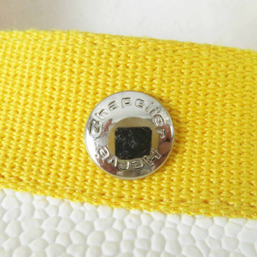 Very Good Herve Chapelier Handbag Luxe line yellow Coated canvas 704Gold Plated