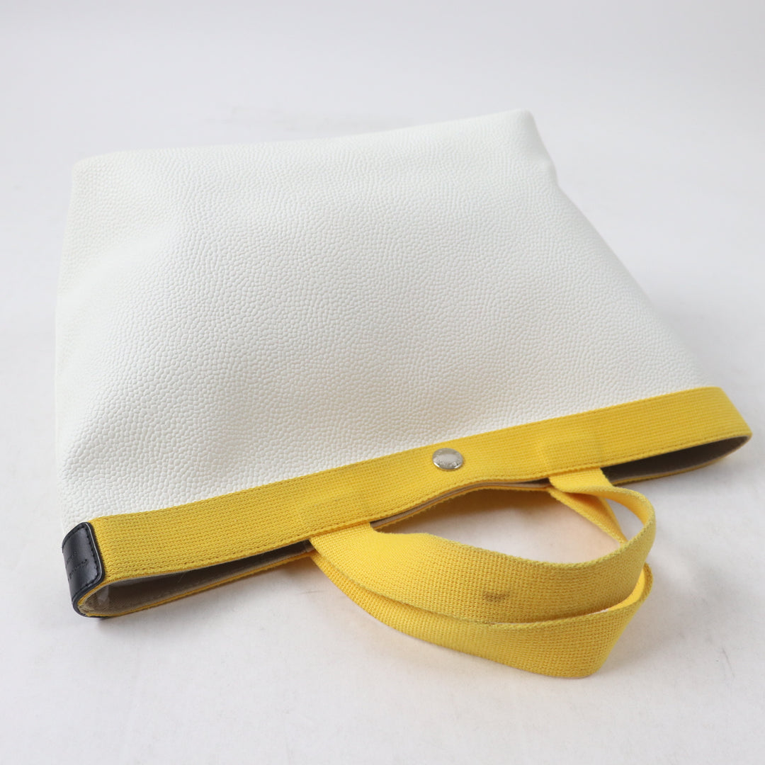 Very Good Herve Chapelier Handbag Luxe line yellow Coated canvas 704Gold Plated