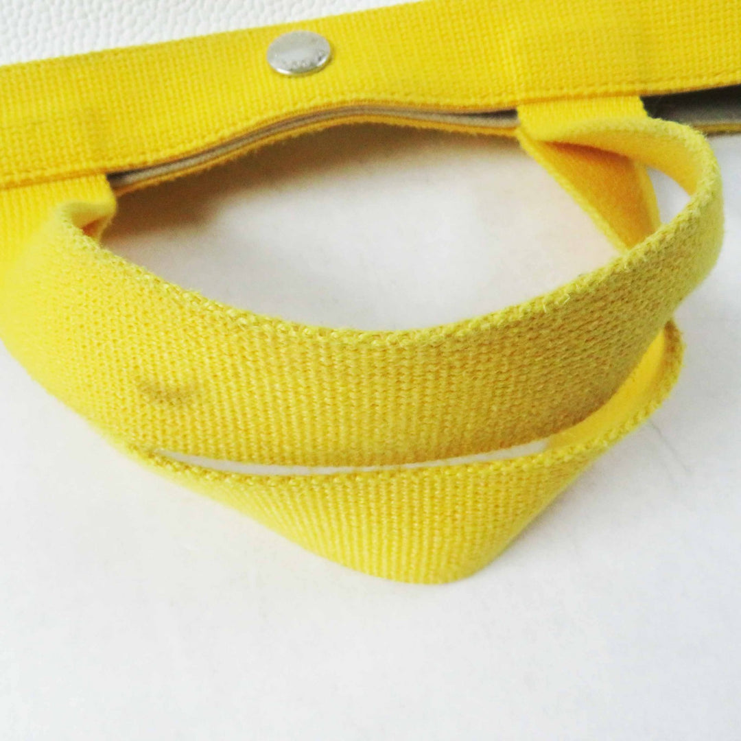Very Good Herve Chapelier Handbag Luxe line yellow Coated canvas 704Gold Plated