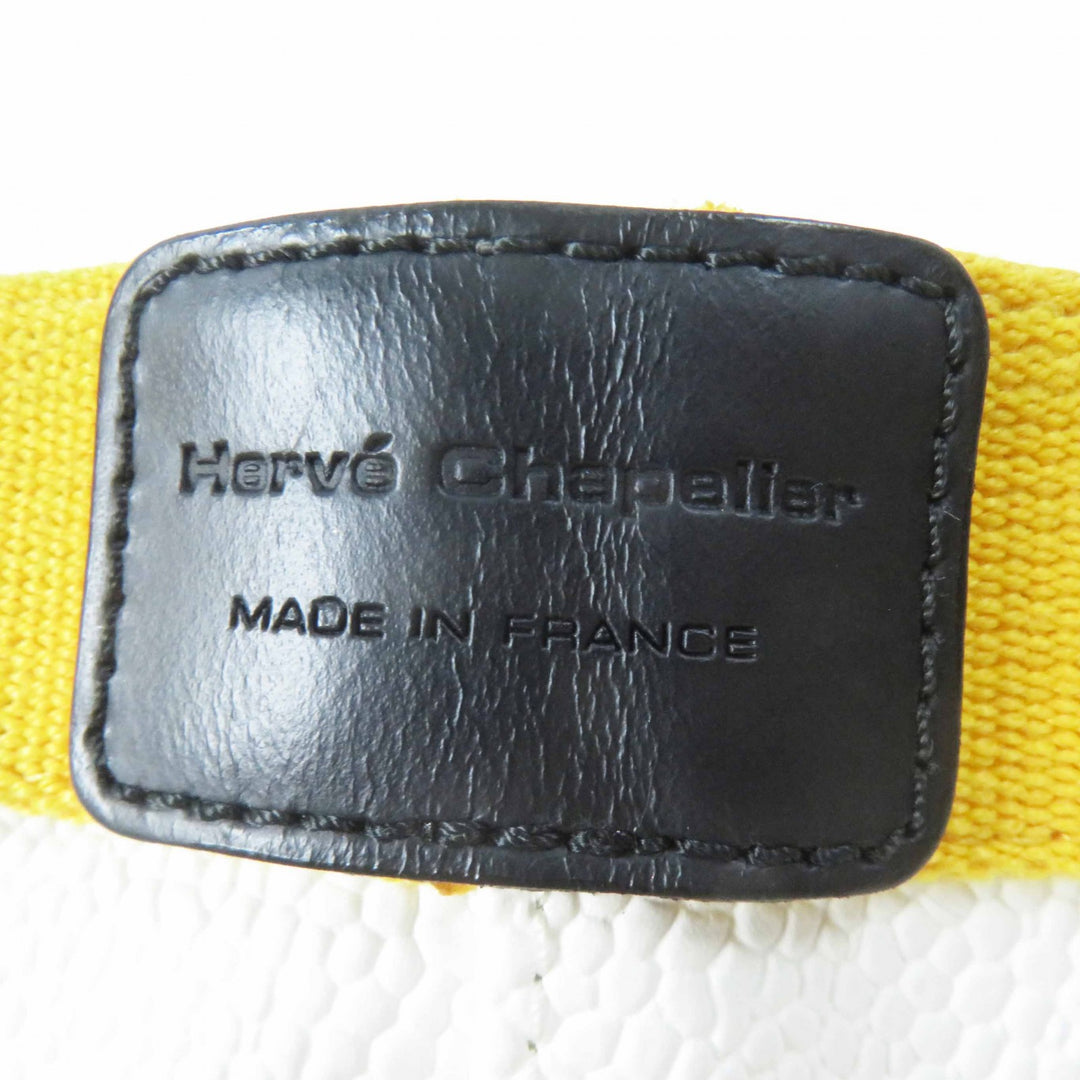 Very Good Herve Chapelier Handbag Luxe line yellow Coated canvas 704Gold Plated
