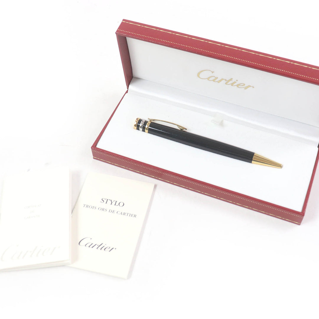 Very Good Cartier Ballpoint pen Trinity Twist Type black mens
