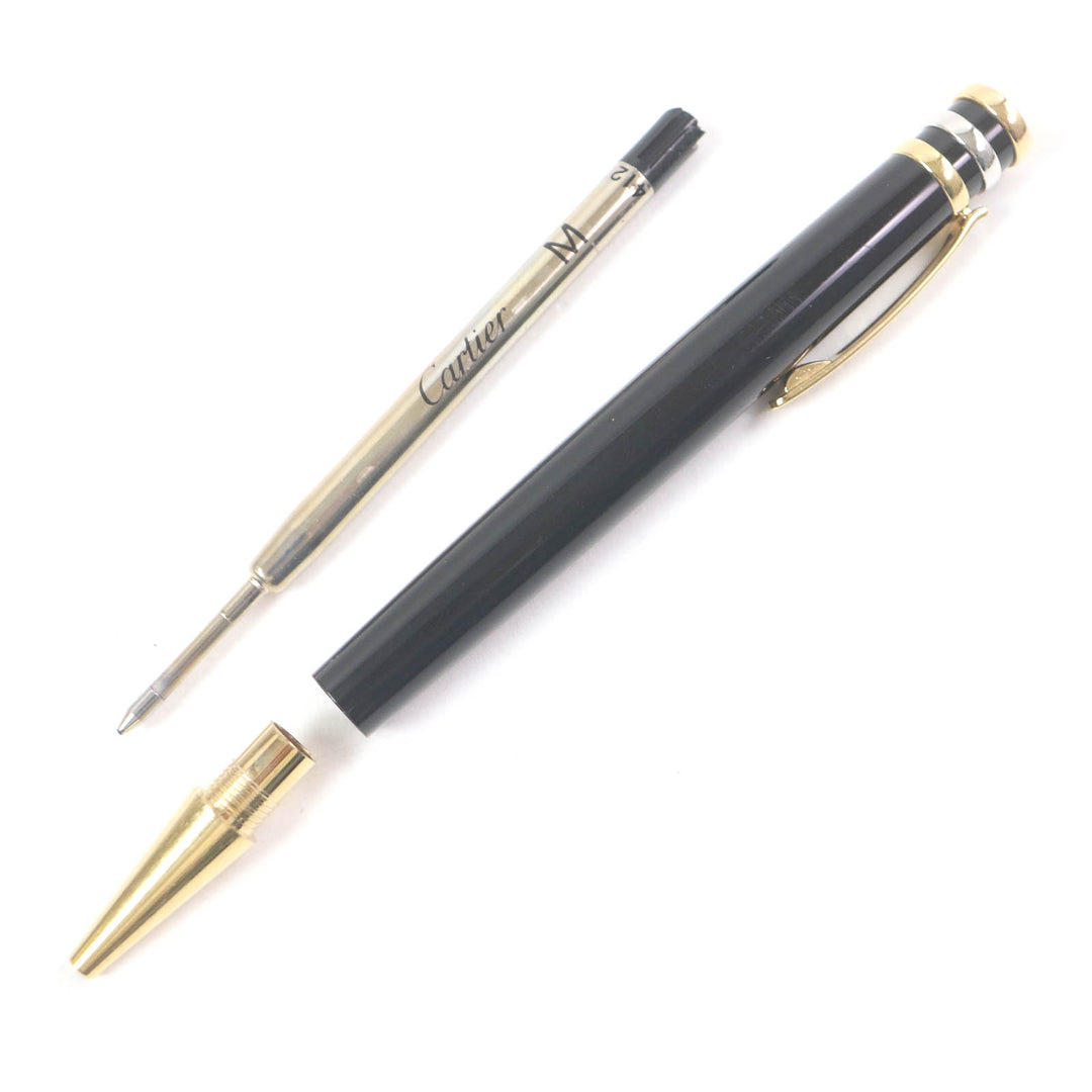 Very Good Cartier Ballpoint pen Trinity Twist Type black mens