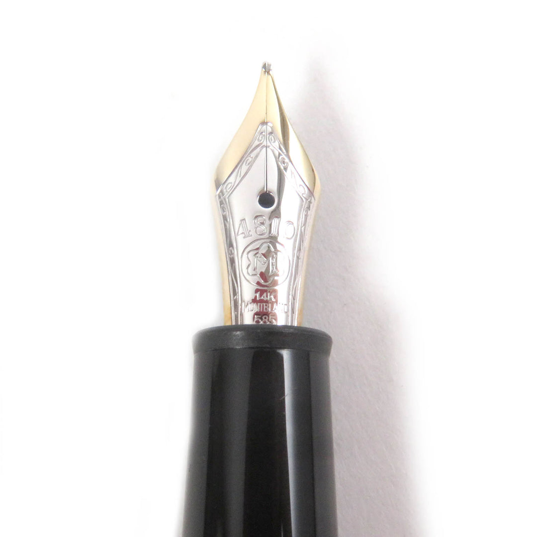 Great MONTBLANC fountain pen Meisterstck 145 Pix Classic Chopin Black gold 14K mens