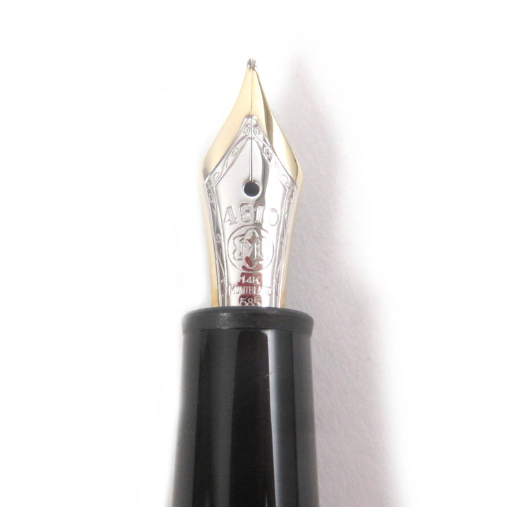 Great MONTBLANC fountain pen Meisterstck 145 Pix Classic Chopin Black gold 14K mens