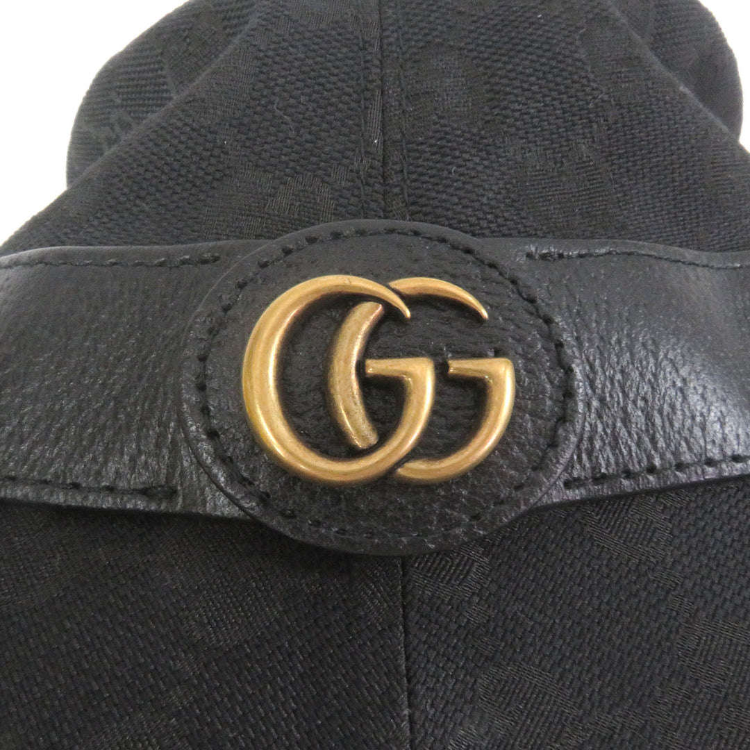 Great GUCCI hat GG Canvas Fedora Bucket Hat black polyester mens 576587