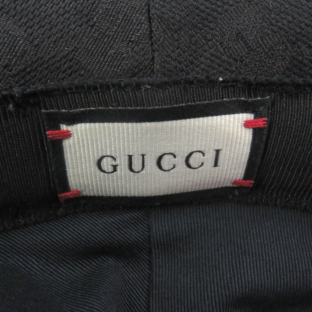 Great GUCCI hat GG Canvas Fedora Bucket Hat black polyester mens 576587