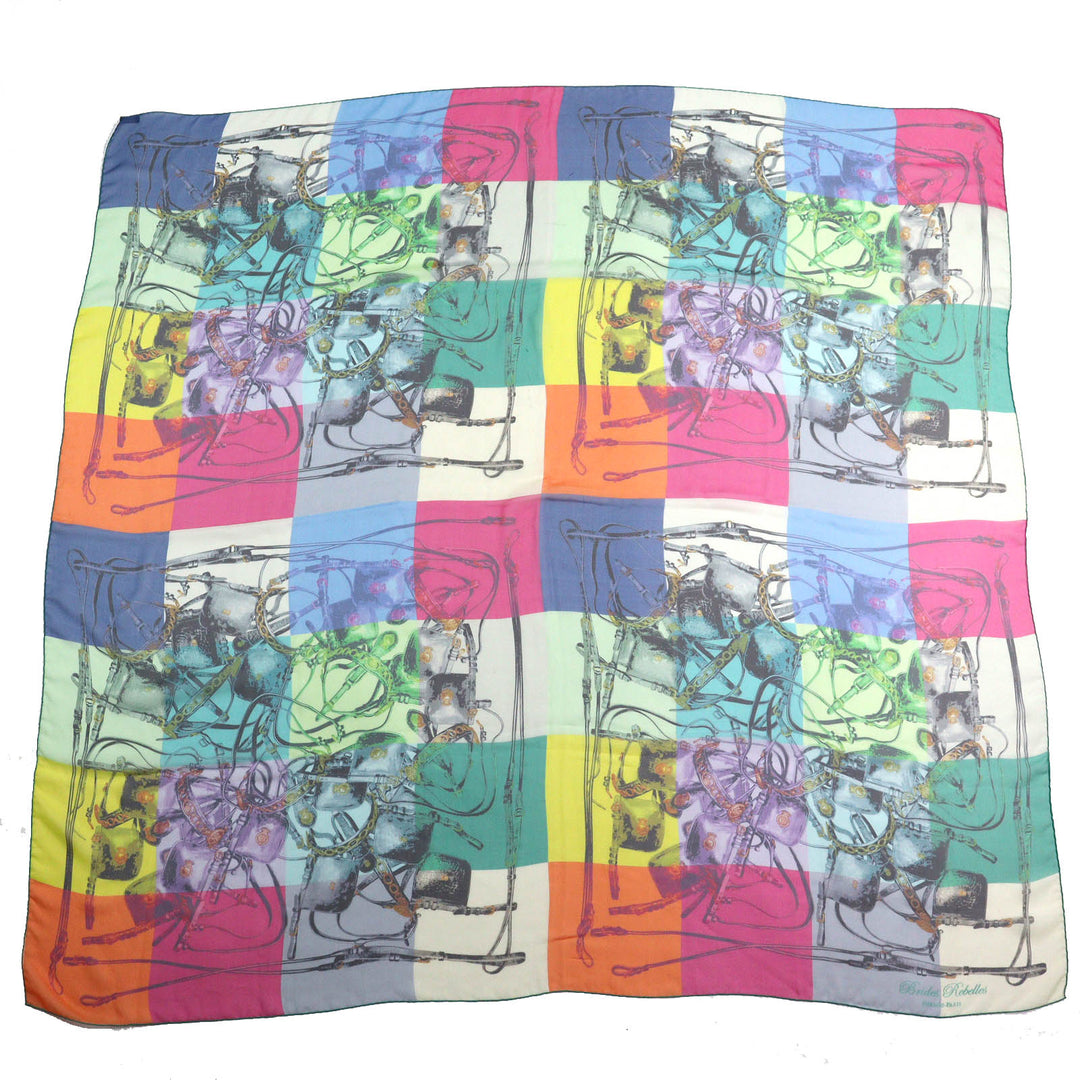 Great HERMES scarf Brides Rebelles Horse Tackle Rebellion Carr 140 Large Shawl