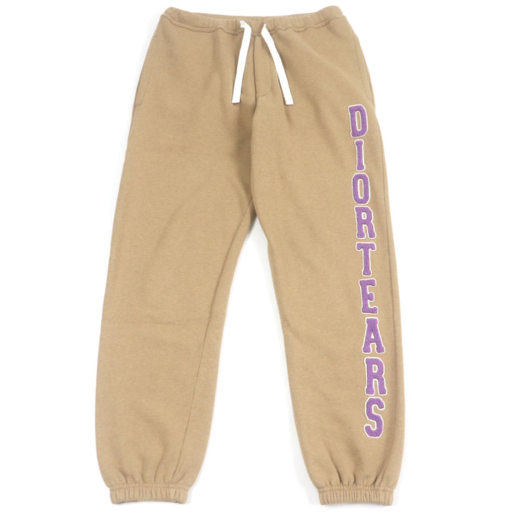 Great DIOR×DENIM TEARS Pants Logo patch embroidered sweatshirt beige