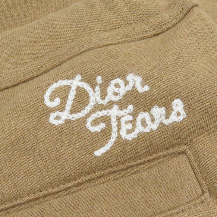 Great DIOR×DENIM TEARS Pants Logo patch embroidered sweatshirt beige