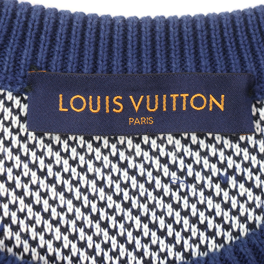 Great LOUIS VUITTON sweater knit Navy multi cotton mens S