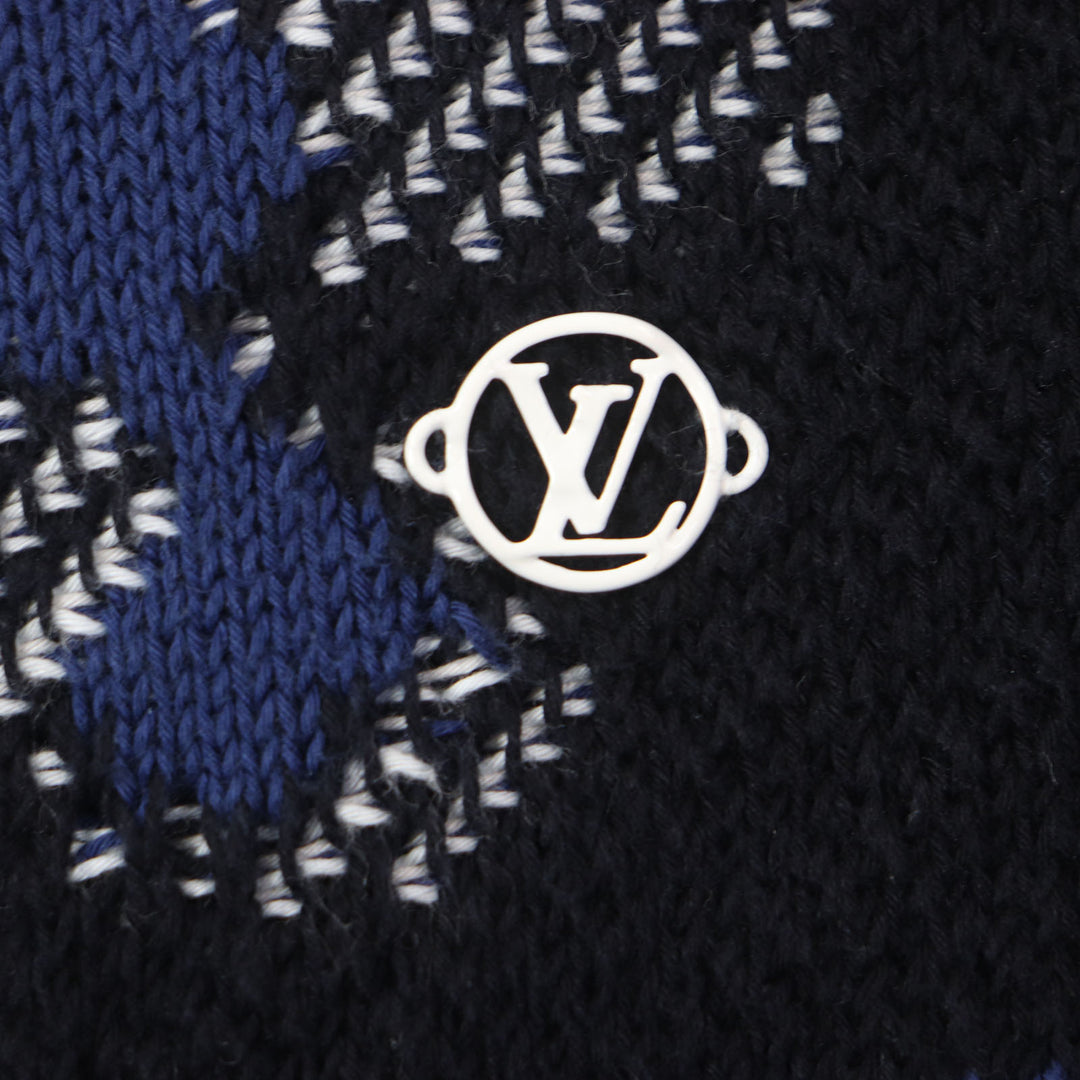 Great LOUIS VUITTON sweater knit Navy multi cotton mens S