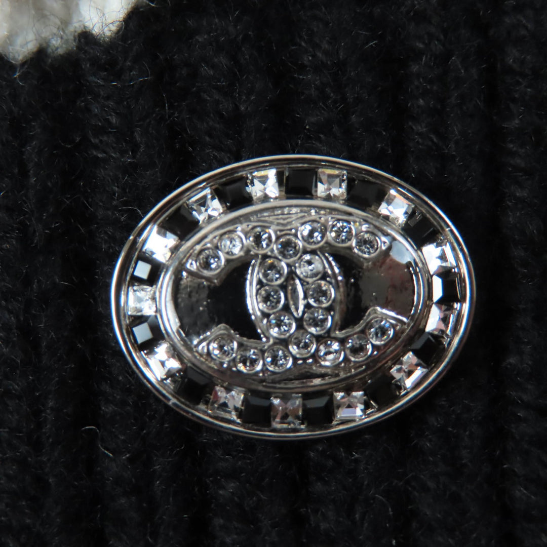 Excellent CHANEL knit COCO Mark Button Cable Knit Deep cashmere Women 38 P74123K10621