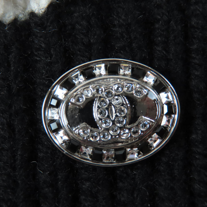 Excellent CHANEL knit COCO Mark Button Cable Knit Deep cashmere Women 38 P74123K10621