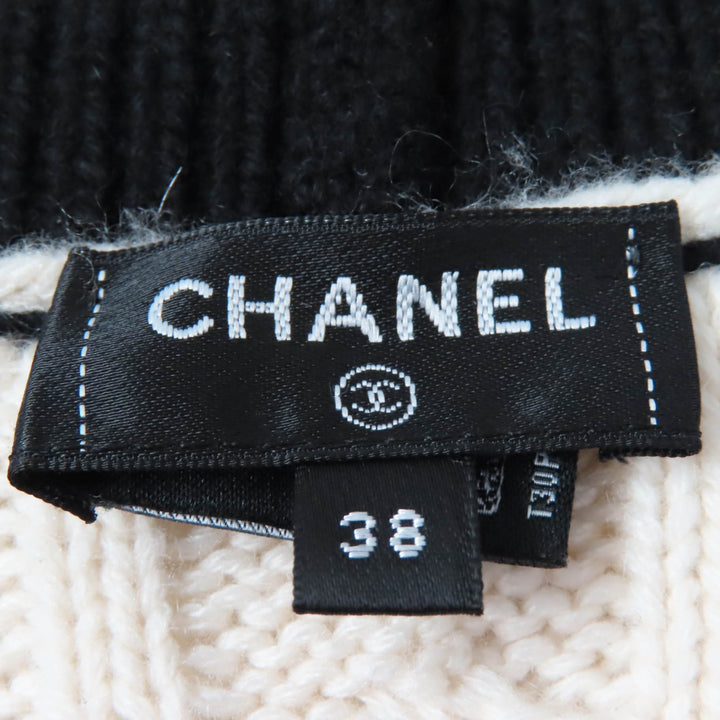 Excellent CHANEL knit COCO Mark Button Cable Knit Deep cashmere Women 38 P74123K10621