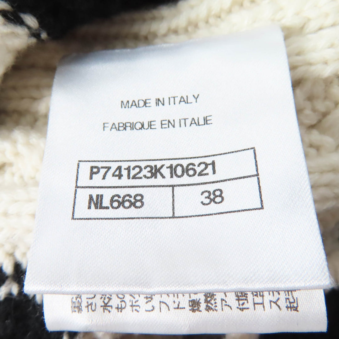 Excellent CHANEL knit COCO Mark Button Cable Knit Deep cashmere Women 38 P74123K10621