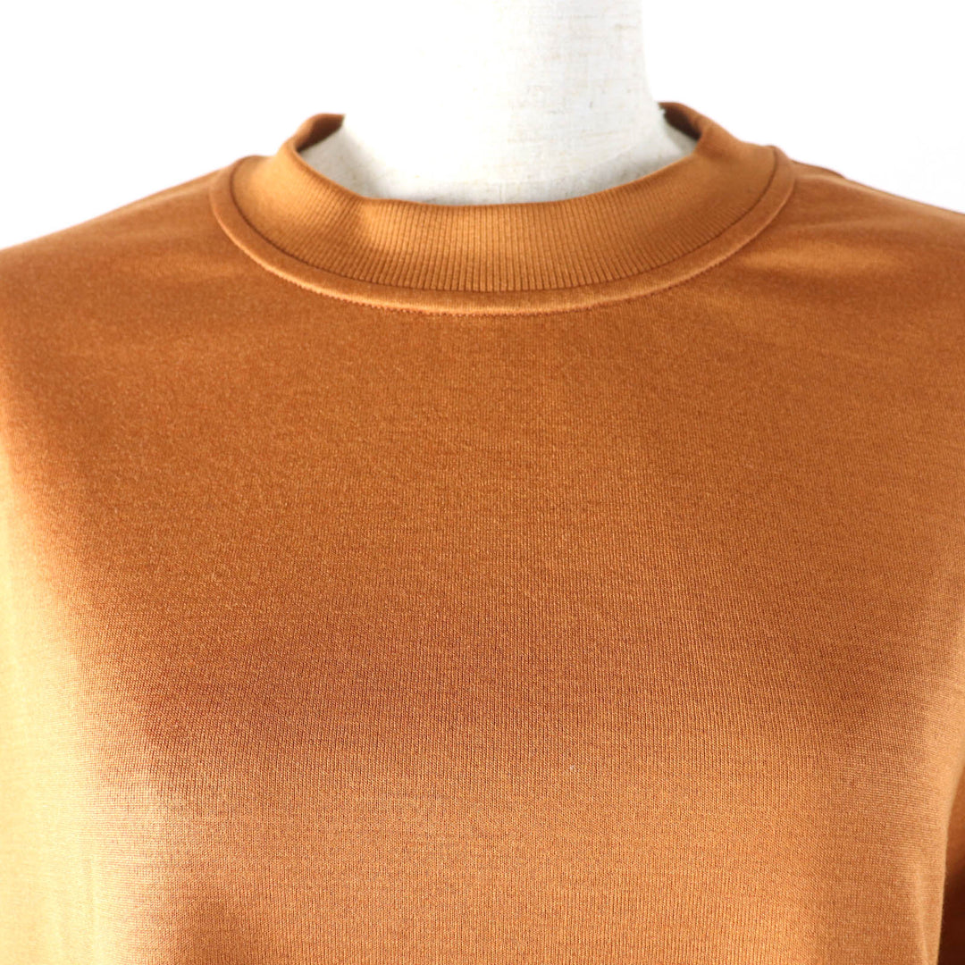 Excellent HERMES sweat Mock neck long sleeve with crudcell patch Brown cotton Women 34