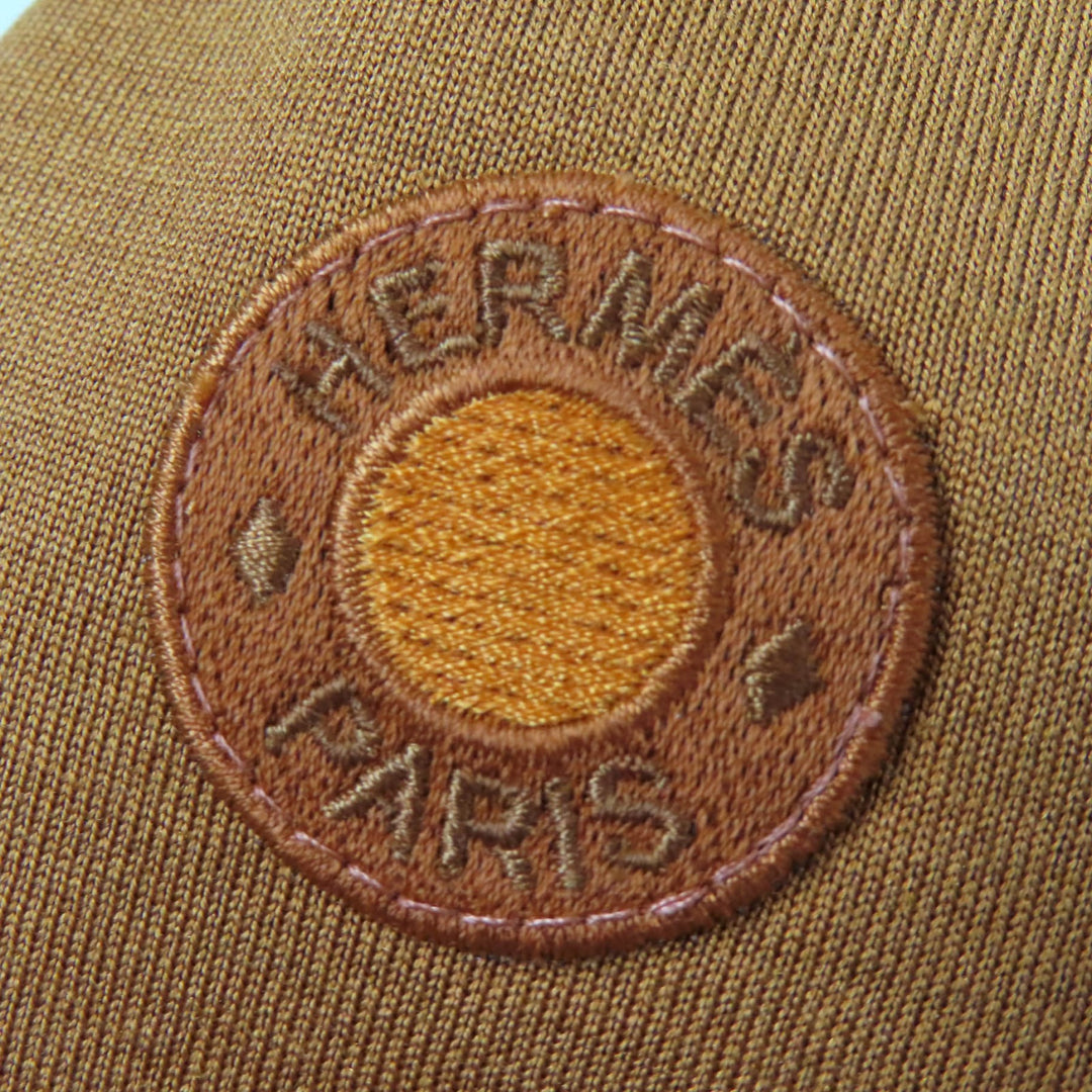 Excellent HERMES sweat Mock neck long sleeve with crudcell patch Brown cotton Women 34