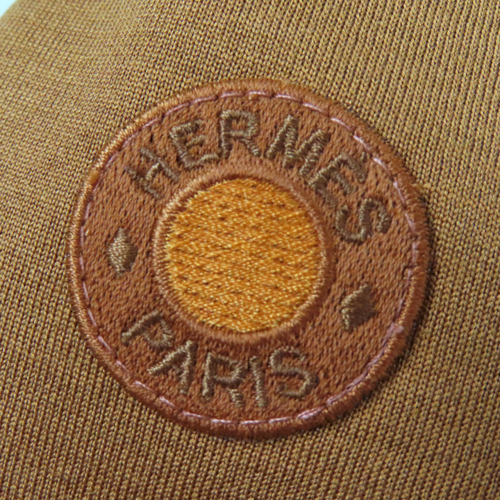 Excellent HERMES sweat Mock neck long sleeve with crudcell patch Brown cotton Women 34