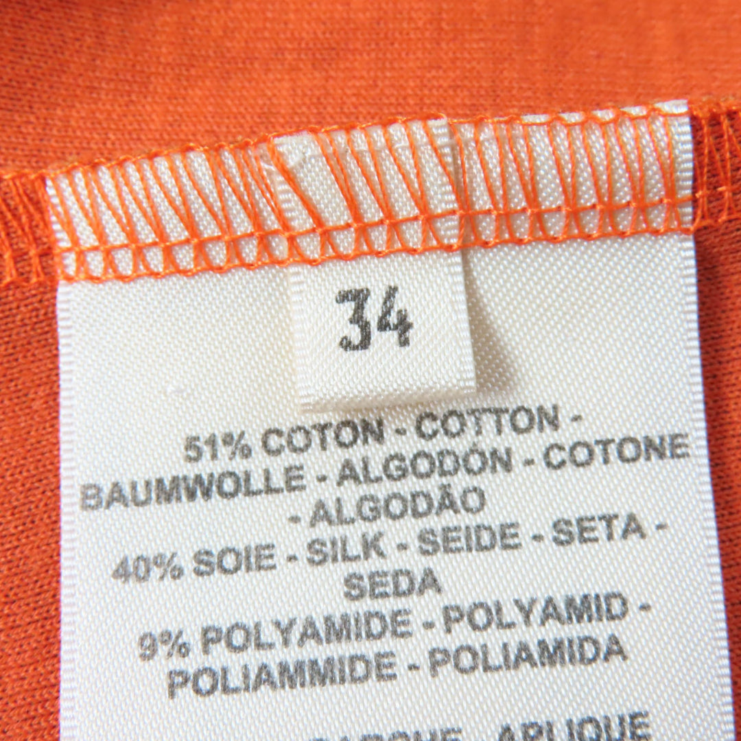 Excellent HERMES sweat Mock neck long sleeve with crudcell patch Brown cotton Women 34
