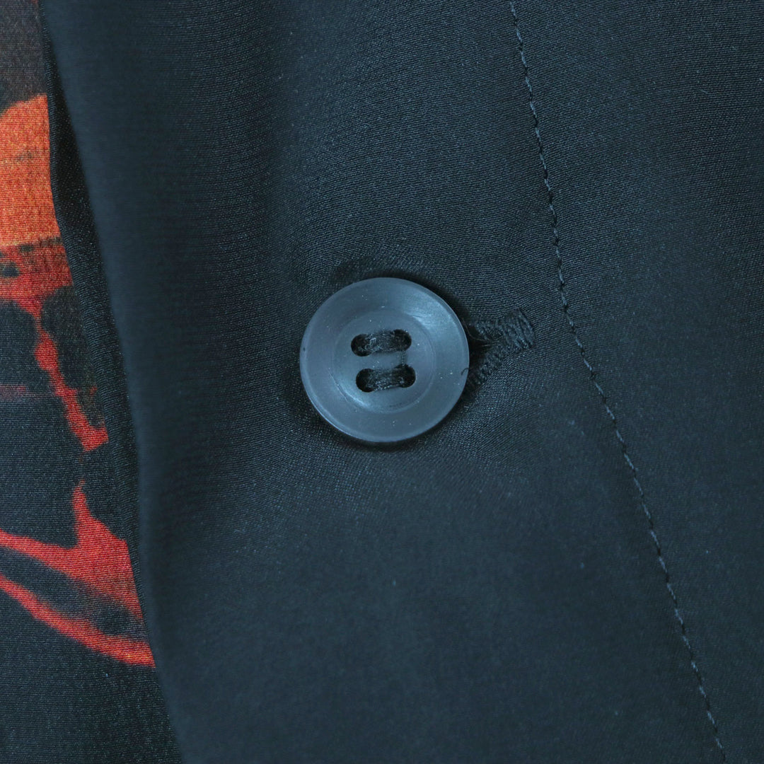 Excellent Yohji Yamamoto POUR HOMME Short sleeve shirt black silk 2 HG-B85-835