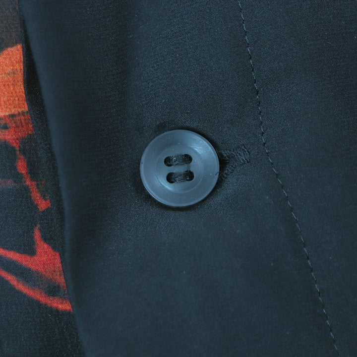 Excellent Yohji Yamamoto POUR HOMME Short sleeve shirt black silk 2 HG-B85-835