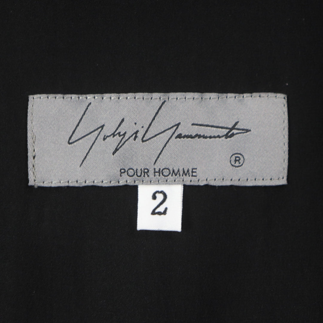Excellent Yohji Yamamoto POUR HOMME Short sleeve shirt black silk 2 HG-B85-835