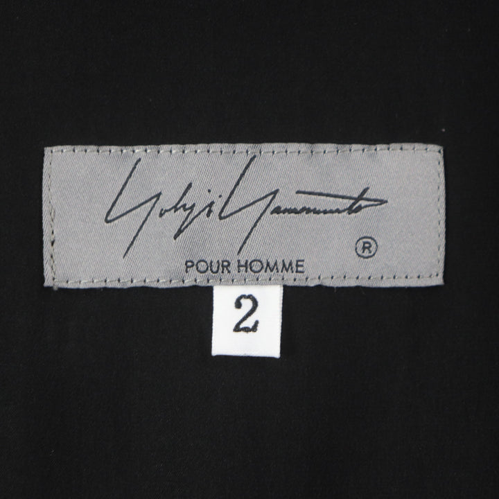Excellent Yohji Yamamoto POUR HOMME Short sleeve shirt black silk 2 HG-B85-835