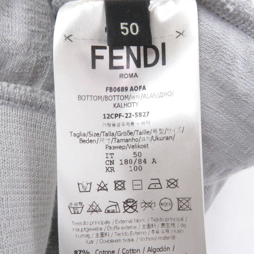 Excellent FENDI×MARC JACOBS Shorts Embossed logo pile easy pants gray 50 FB0689