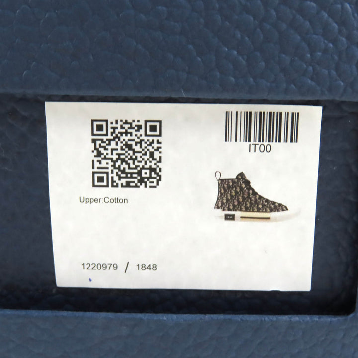 Pristine DIOR High cut sneakers B23 Oblique Logo Black beige mens 43 3SH126ZSA